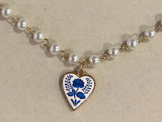 Blue Floral Heart